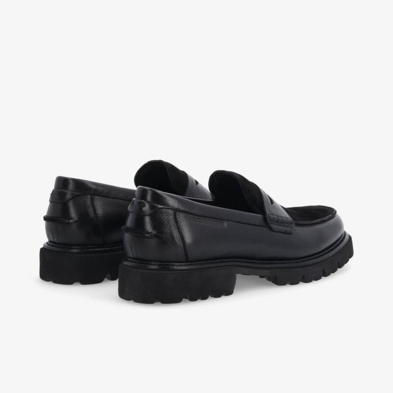 JOHNNY LOAFER M - GRAIN LTR/SUEDE - NOIR